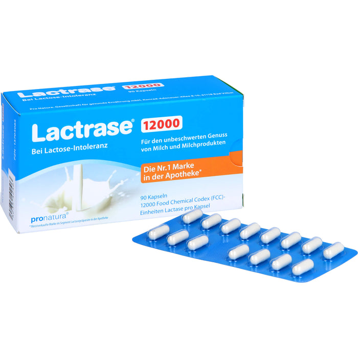 Lactrase 12000 bei Lactose-Intoleranz Kapseln, 90 pcs. Capsules