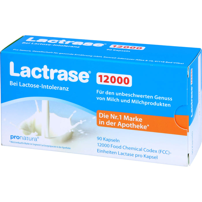 Lactrase 12000 bei Lactose-Intoleranz Kapseln, 90 pcs. Capsules