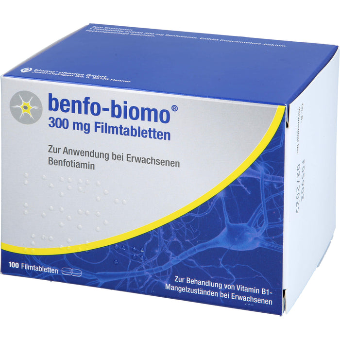 Benfo-biomo 300 mg Filmtabletten bei Vitamin B1-Mangelzuständen, 100 pc Tablettes