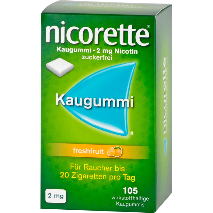 nicorette freshfruit 2 mg Kaugummi Reimport Kohlpharma, 105 pc Gomme à mâcher