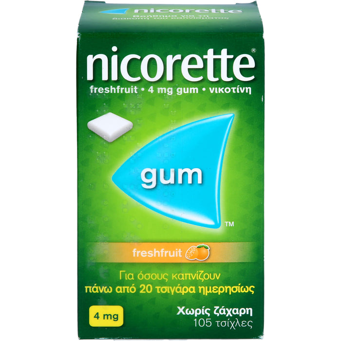 nicorette Kaugummi freshfruit 4 mg Reimport Kohlpharma, 105 pc Gomme à mâcher