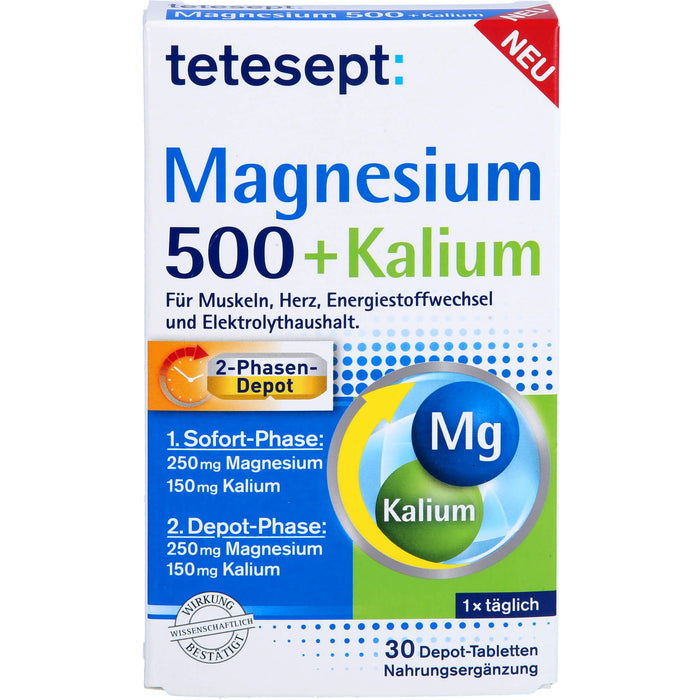 tetesept Magnesium 500+Kalium, 30 St TAB