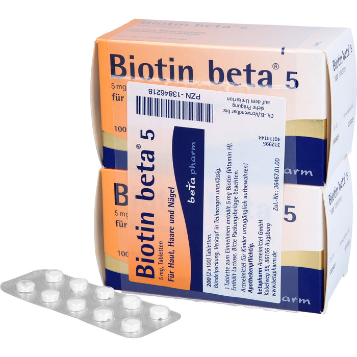 Biotin beta 5 Tabletten, 200 pc Tablettes