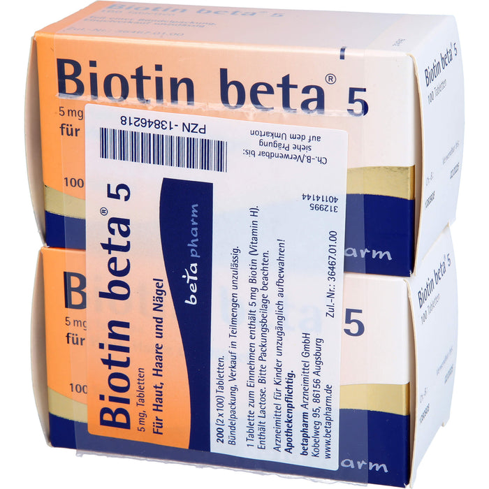 Biotin beta 5 Tabletten, 200 St. Tabletten