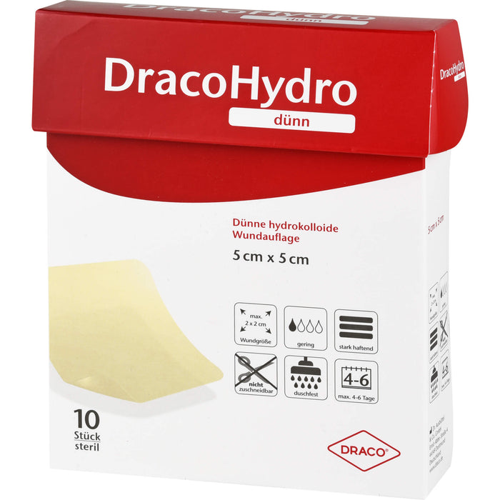 DracoHydro dünn Transparenter Hydrokolloider Wundverband, 10 St VER