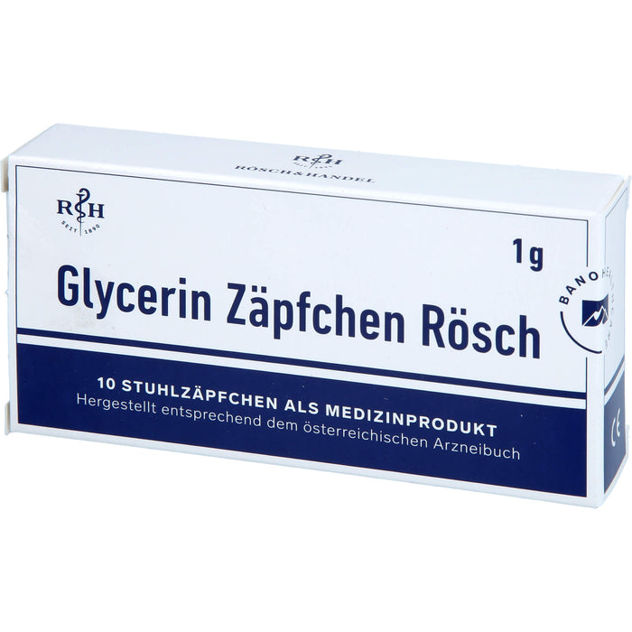 Glycerin Zäpfchen Rösch 1 g gegen Verstopfung, 10 St. Zäpfchen