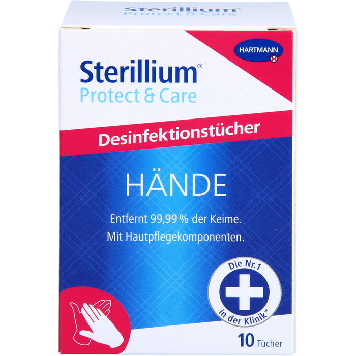 Sterillium Protect & Care Desinfektionstücher für die Hände, 10 St. Tücher