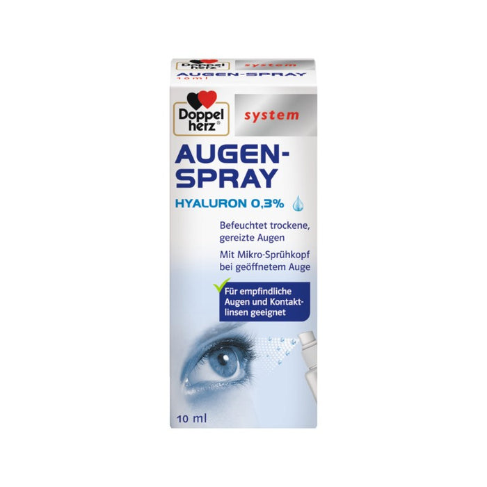 Doppelherz system Augenspray Hyaluron 0,3 % befeuchtet trockene, gereizte Augen, 10 ml Solution