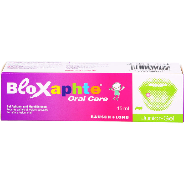 BloXaphte Oral Care Junior-Gel bei Aphthen und Mundläsionen, 15 ml Gel