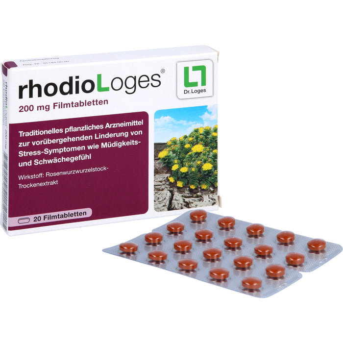 rhodioLoges 200 mg Filmtabletten zur vorübergehenden Linderung von Stress-Symptomen, 20 pc Tablettes