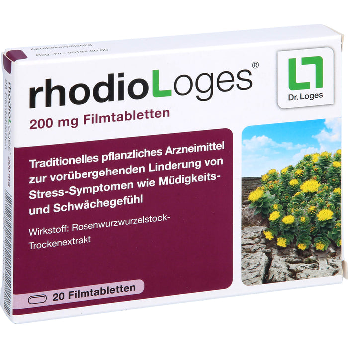 rhodioLoges 200 mg Filmtabletten zur vorübergehenden Linderung von Stress-Symptomen, 20 pcs. Tablets