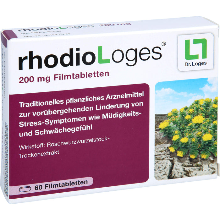 rhodioLoges 200 mg Filmtabletten zur vorübergehenden Linderung von Stress-Symptomen, 60 pc Tablettes