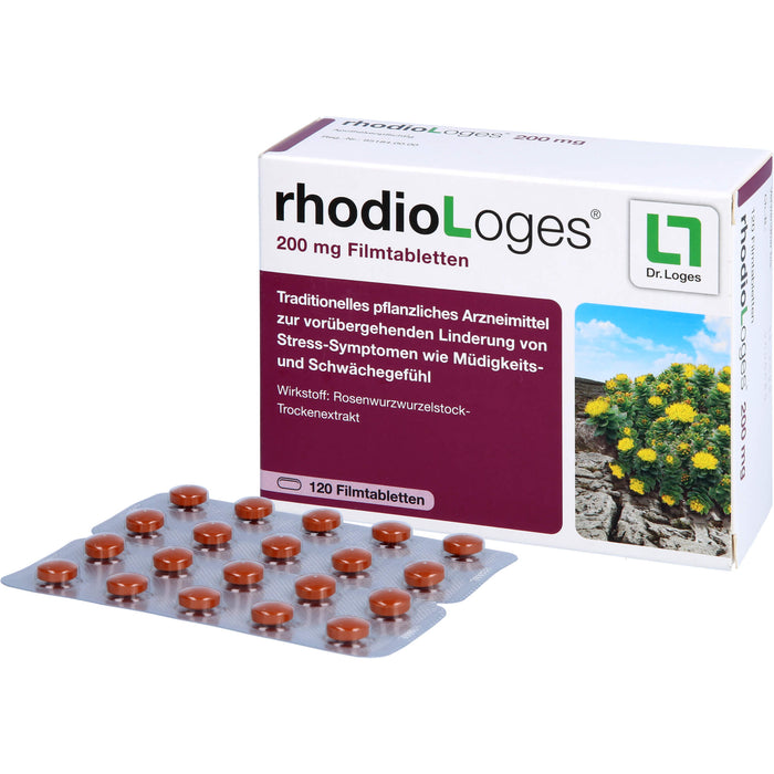 rhodioLoges 200 mg Filmtabletten zur vorübergehenden Linderung von Stress-Symptomen, 120 pcs. Tablets