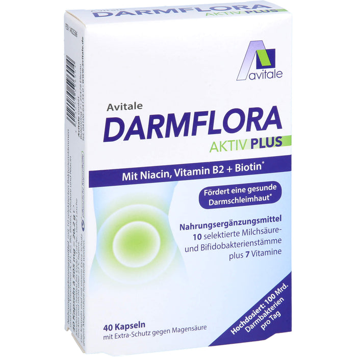 Avitale Darmflora Aktiv Plus Kapseln fördert eine gesunde Darmschleimhaut, 40 pcs. Capsules