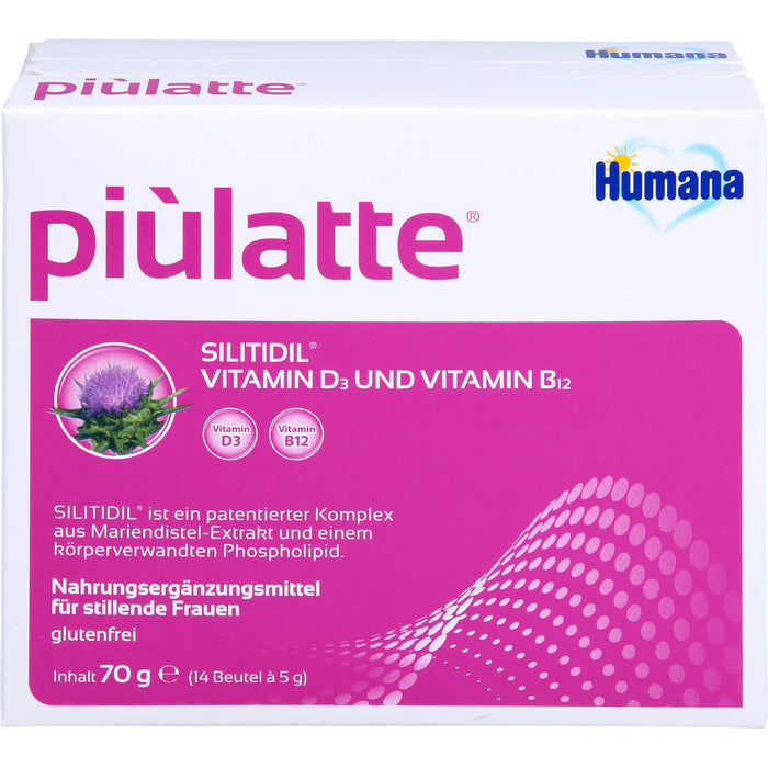 Humana piùlatte SILITIDIL Vitamin D3 und Vitamin B12 Beutel, 14 pcs. Sachets