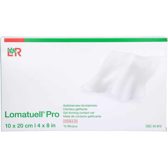 Lomatuell Pro 10 cm x 20 cm steril gelbildendes Kontaktnetz, 10 pc pansement