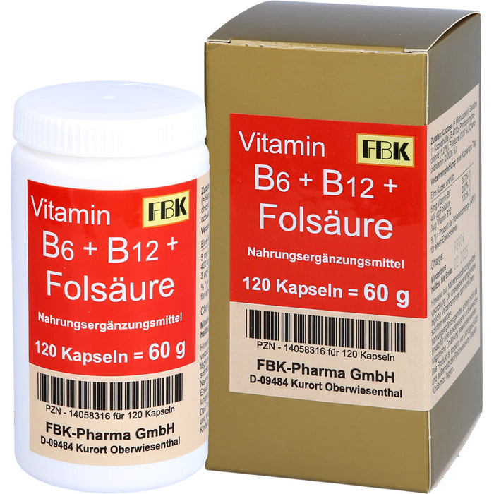 Vitamin B6+B12+Folsäure Kapseln, 120 St KAP