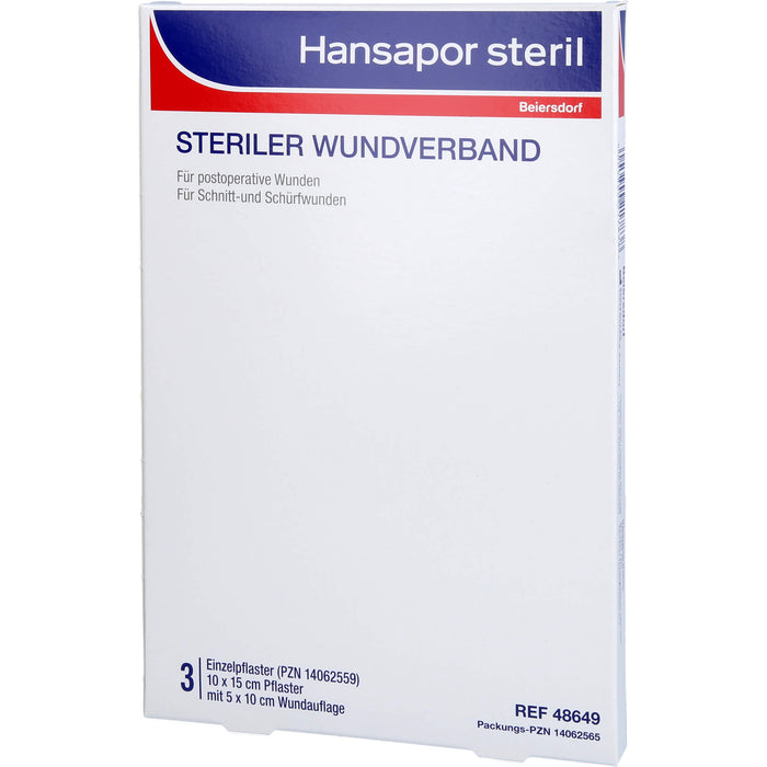 Hansapor steril 10x15 cm 25Stk, 3 St VER