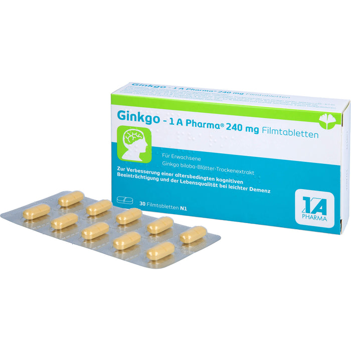 Ginkgo - 1 A Pharma 240 mg Filmtabletten, 30 St FTA