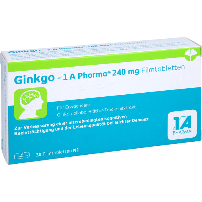 Ginkgo - 1 A Pharma 240 mg Filmtabletten, 30 St FTA