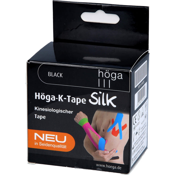 Höga-K-Tape Silk 5cmx5m black KinesiologischerTape, 1 St. Pflaster