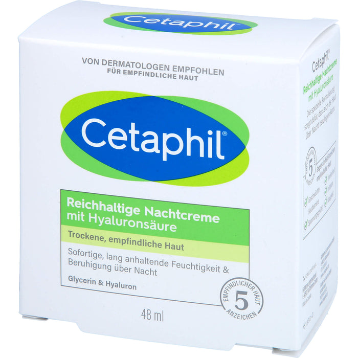 CETAPHIL Reichhaltige Nachtcreme mit Hyaluronsäure, 48 g XNC