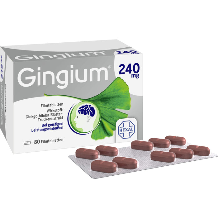 Gingium 240 mg Filmtabletten, 80 pc Tablettes