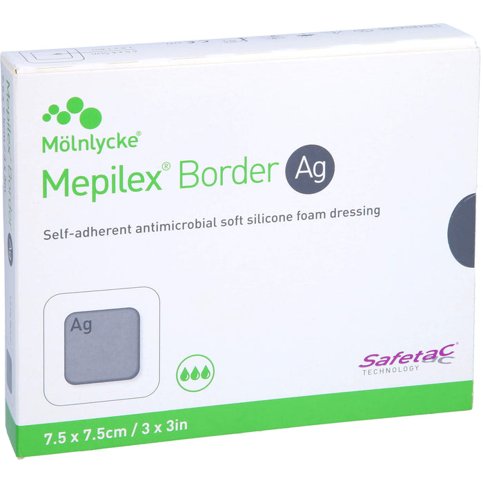 Mepilex Border Ag Schaumverb.7,5x7,5 cm steril, 5 St VER