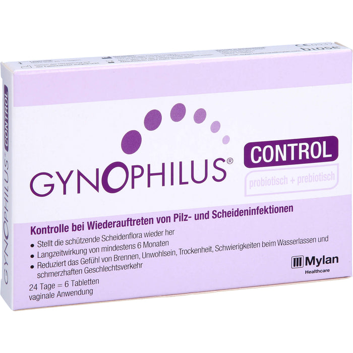 Gynophilus control Tabletten Kontrolle bei Wiederauftreten von Pilz- und Scheideninfektionen, 6 pc Tablettes