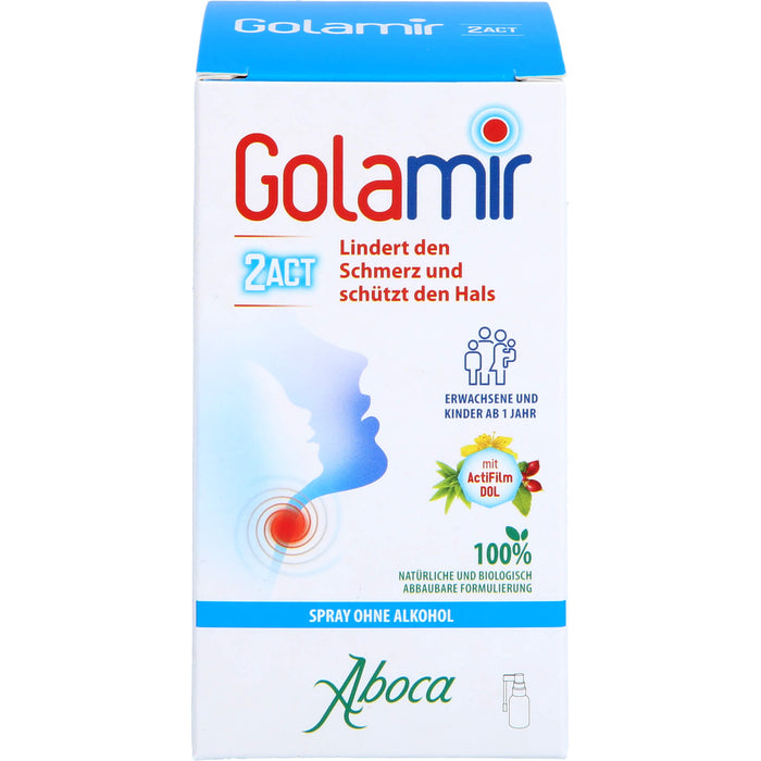 Aboca Golamir 2Act Spray ohne Alkohol lindert den Schmerz und schützt den Hals, 30 ml Lösung