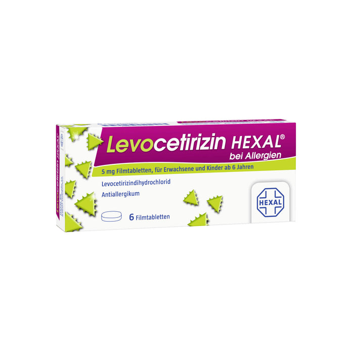 Levocetirizin HEXAL Filmtabletten bei Allergien, 6 pcs. Tablets