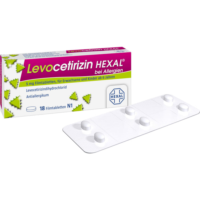 Levocetirizin HEXAL Tabletten bei Allergien, 18 St. Tabletten