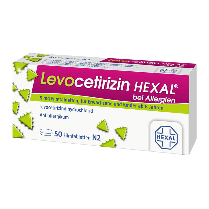 Levocetirizin HEXAL 5 mg Filmtabletten bei Allergien, 50 pcs. Tablets