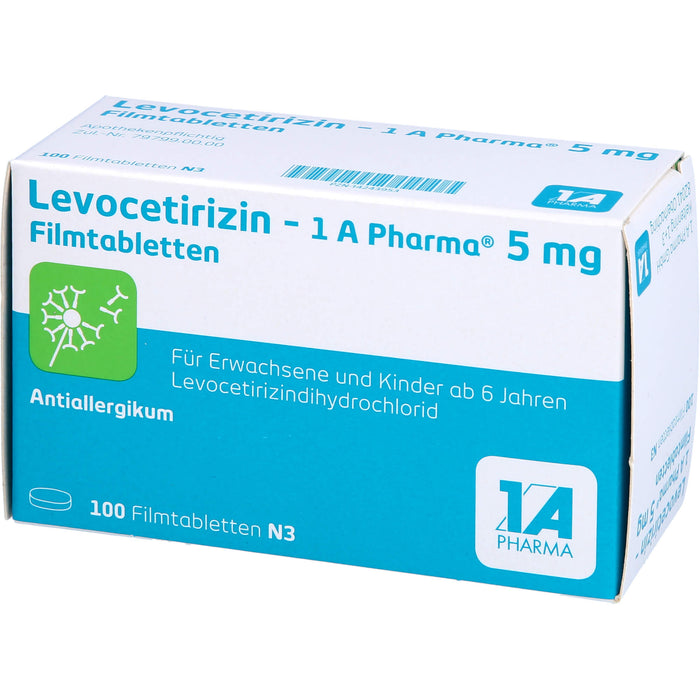 1 A Pharma Levocetirizin 5 mg Filmtabletten bei Allergien, 100 St. Tabletten