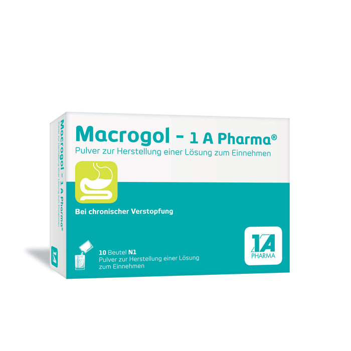 Macrogol - 1 A Pharma Pulver bei chronischer Verstopfung, 10 pc Sachets