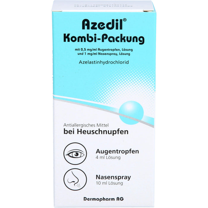 Azedil Kombi-Packung Augentropfen + Nasenspray antiallergisches Mittel bei Heuschnupfen, 1 pc Paquet combiné