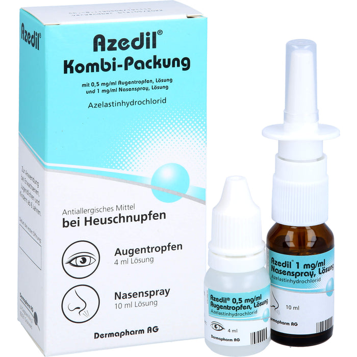 Azedil Kombi-Packung Augentropfen + Nasenspray antiallergisches Mittel bei Heuschnupfen, 1 pcs. Combipack