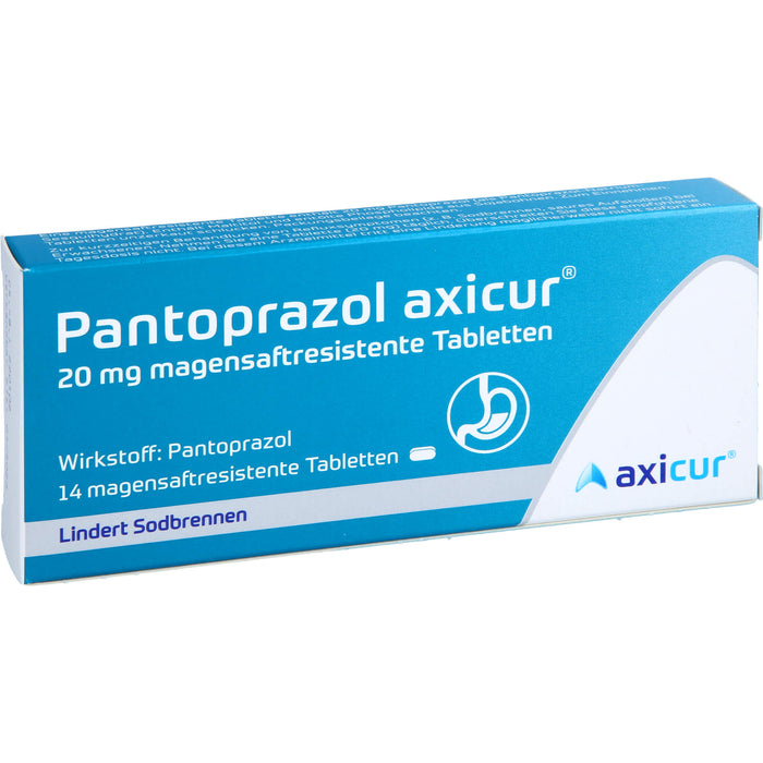 Axicur Pantoprazol 20 mg Tabletten bei Sodbrennen, 14 pc Tablettes