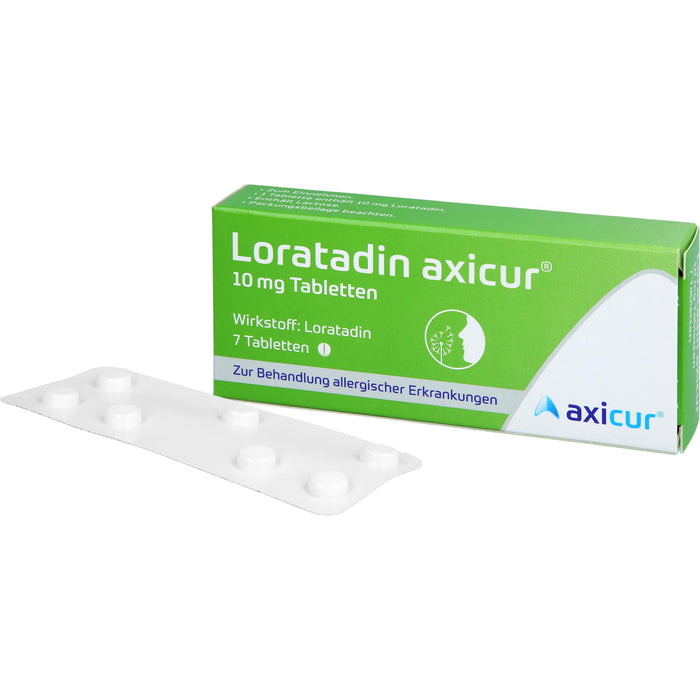 Axicur Loratadin 10 mg Tabletten bei Allergien, 7 pcs. Tablets