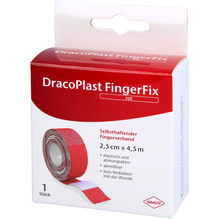 DracoPlast FingerFix Fingerverband 2,5 cm x 4,5 cm rot, 1 pcs. Patch