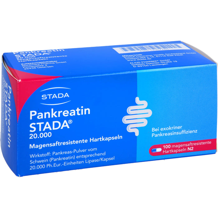 Pankreatin STADA 20.000 magensaftresistente Hartkapseln, 100 pcs. Capsules