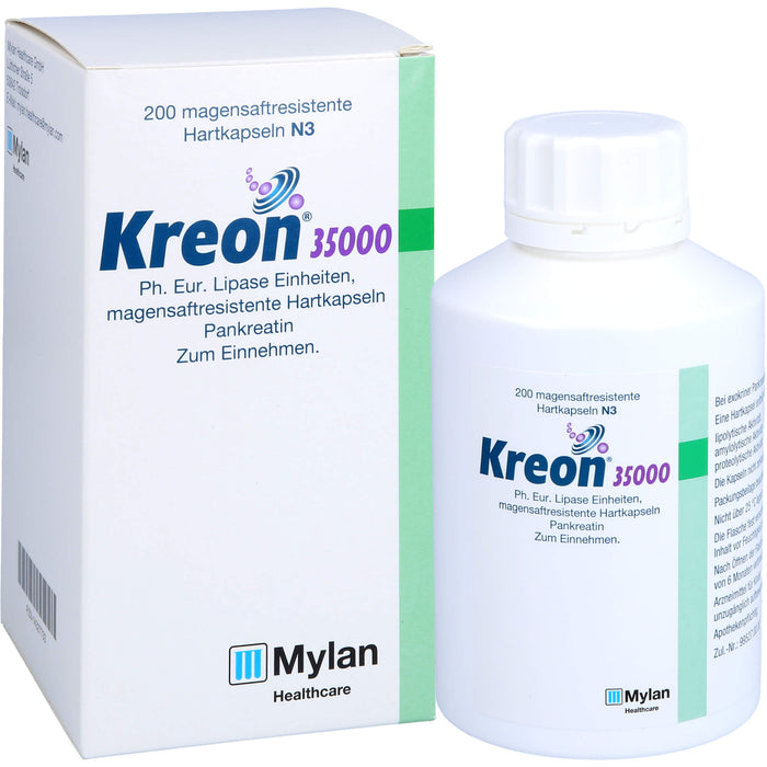 Kreon 35 000 Ph.Eur. Lipase Einheiten, magensaftresistente Hartkapseln, 200 pcs. Capsules