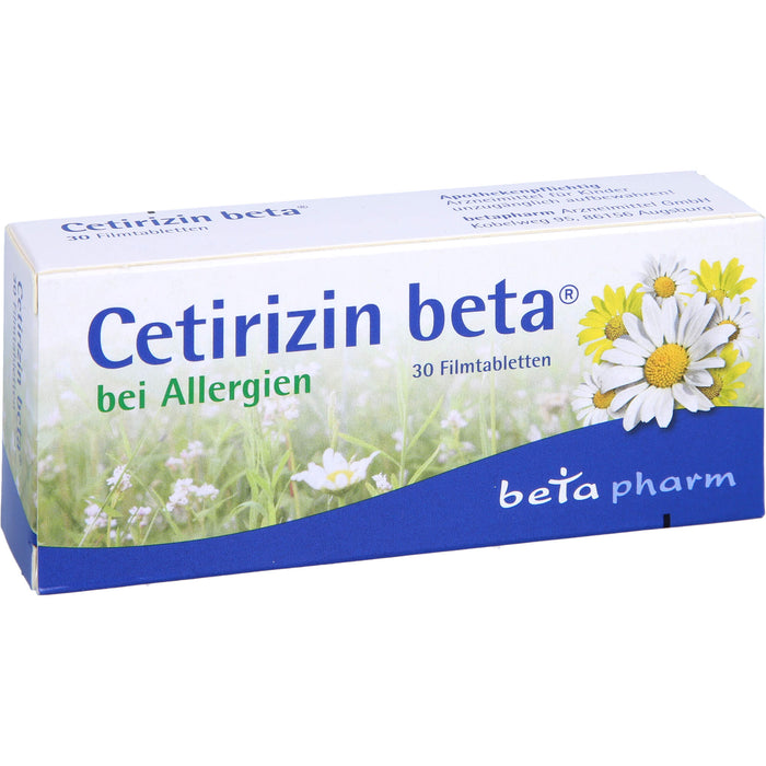 Beta Cetirizin 10 mg Filmtabletten bei Allergien, 30 St. Tabletten