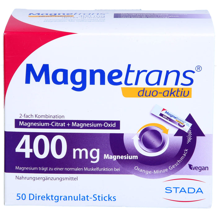 Magnetrans duo-aktiv 400 mg Magnesium Direktgranulat-Sticks, 50 pc Sachets