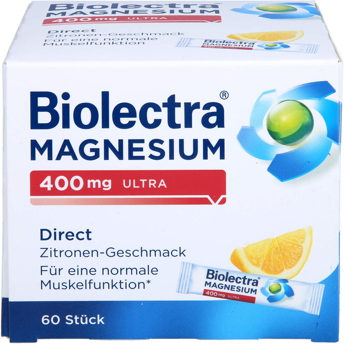 Biolectra Magnesium 400 mg ultra Direktgranulat Zitrone für eine normale Muskelfunktion, 60 pc Sachets