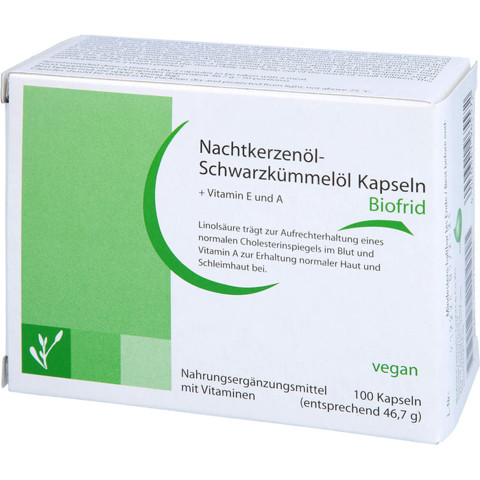 Nachtkerzenöl-Schwarzkümmelöl Kapseln Biofrid, 100 St KAP