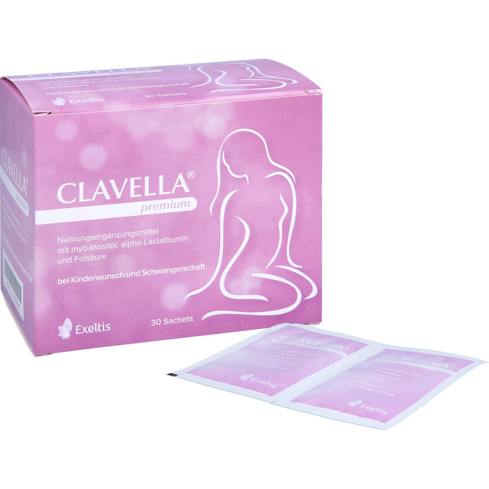 CLAVELLA premium bei Kinderwunsch und Schwangerschaft Sachets, 30 pc Sachets