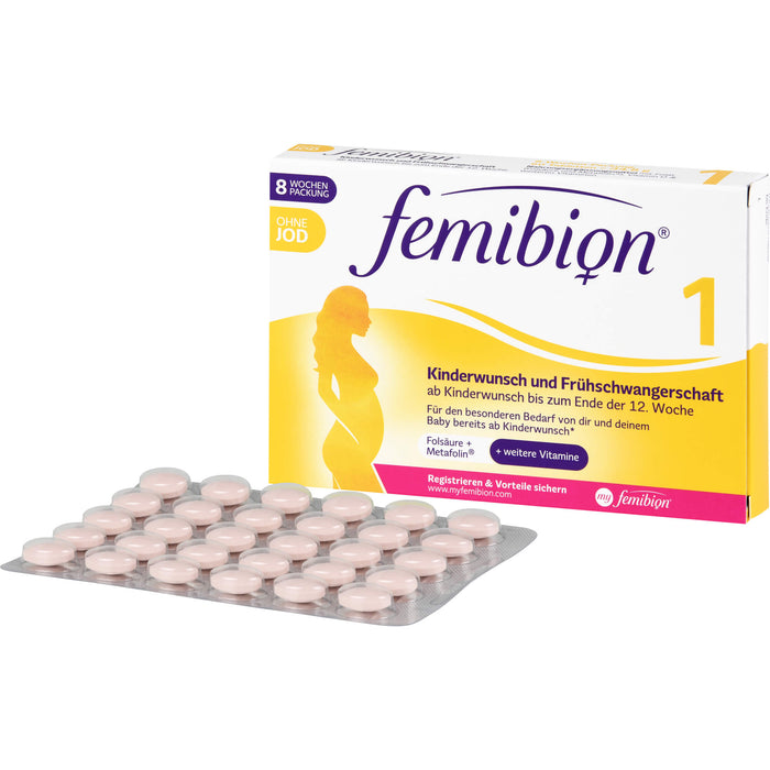 Femibion 1 Kinderwunsch und Frühschwangerschaft ohne Jod Tabletten, 60 pcs. Tablets