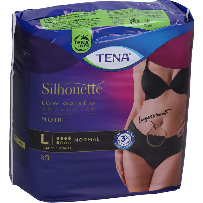 TENA Silhouette Normal Noir L Inkontinenz Pants, 9 pcs. Nappy trousers