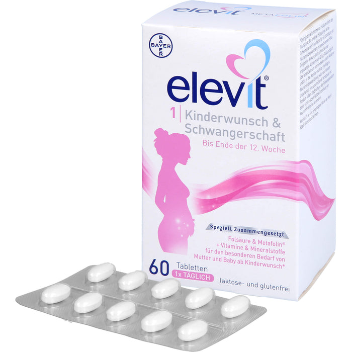 Elevit 1 Tabletten bei Kinderwunsch & Schwangerschaft, 60 St. Tabletten